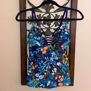Kona Sol floral tankini swim top
